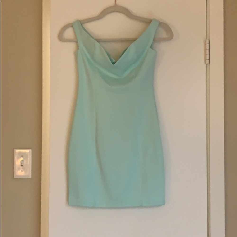 Mint green mini dress